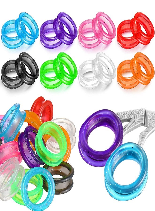 Skybooly 24 Pcs Silicone Scissors Finger Rings Soft Dog Grooming Scissors Accessories Pet Grooming Shear Finger Ring Thumb Inserts Grips for Dog Hair Cutting, 8 Colors - Image 1